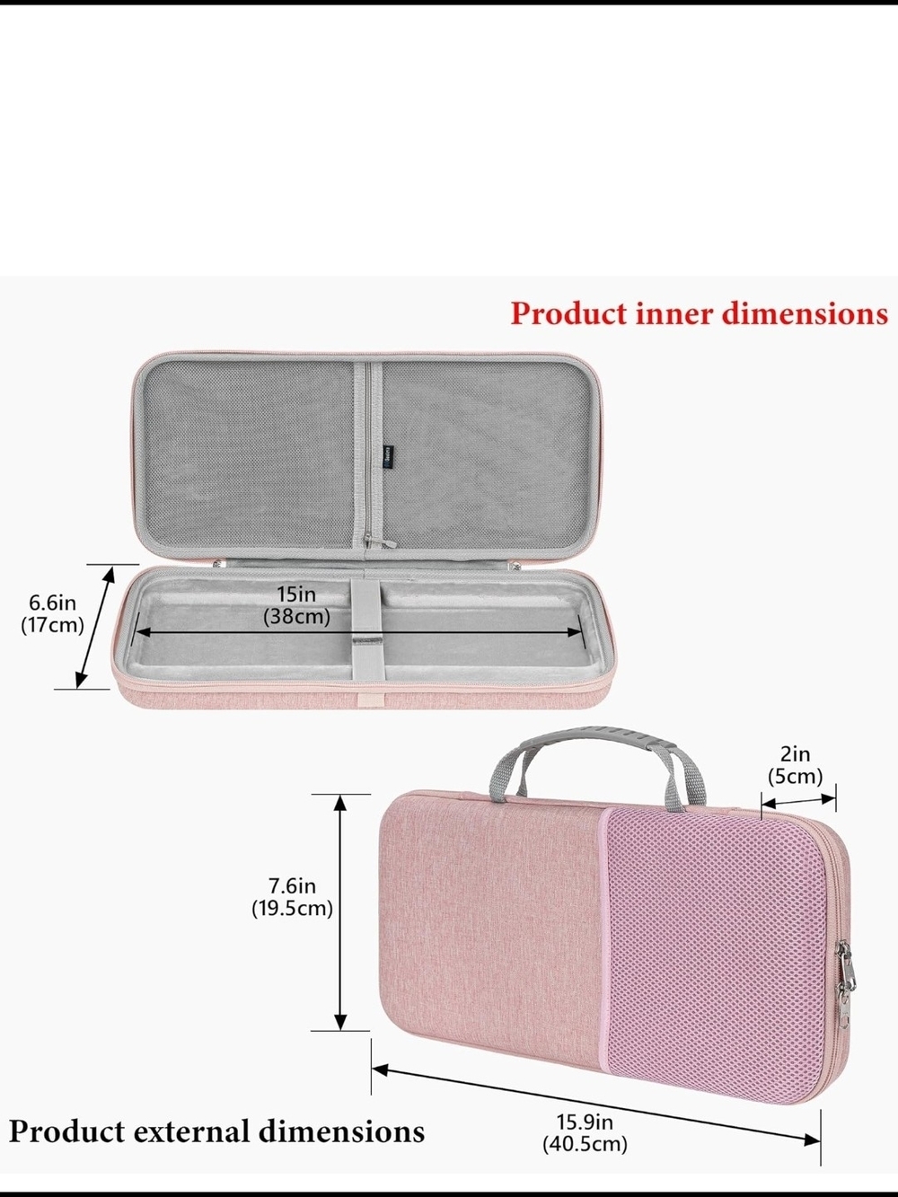 Geekria Hard Case for Logitech MK470 K585 K580 Slim Keyboard & Mouse - Pink
